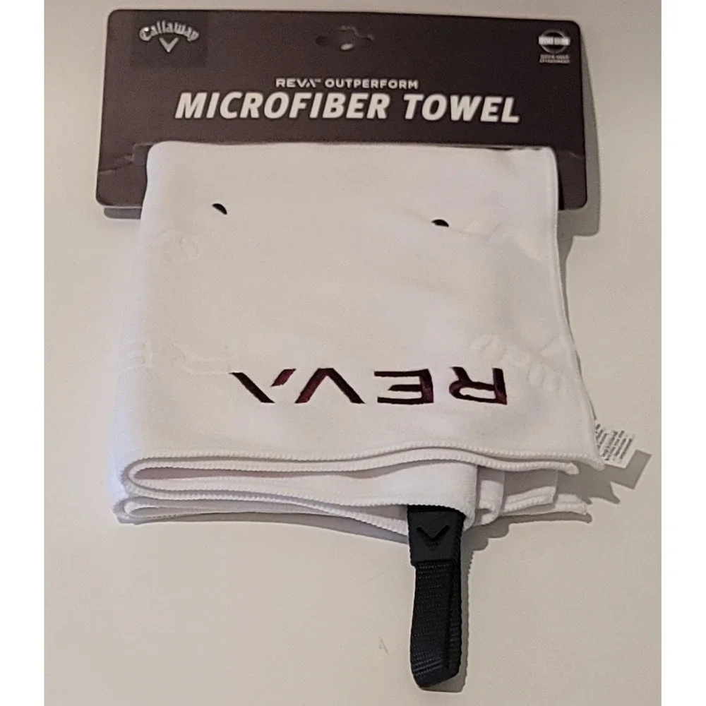 Callaway White‎ REVA Outperform Microfiber Towel Embroidered Sz 30x20